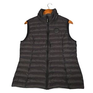Back On Track Lightweight Vest Black Quilted‎ Puffer Women's Large Gorpcore Logo